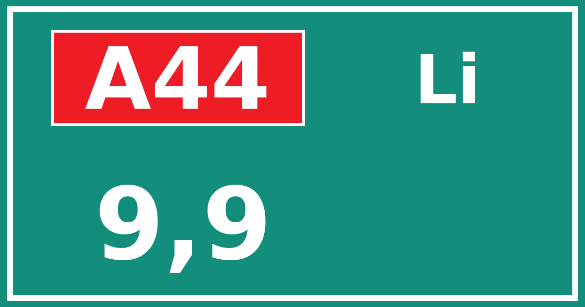 Hectometerbord A44 9,9 zijde Li
