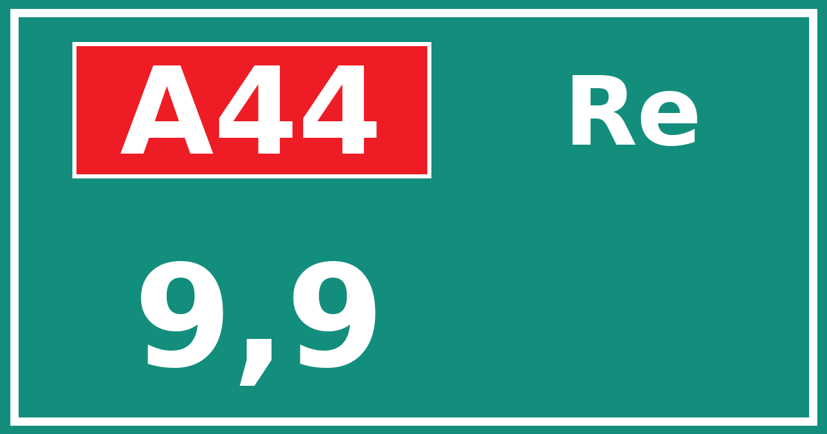 Hectometerbord A44 9,9 zijde Re