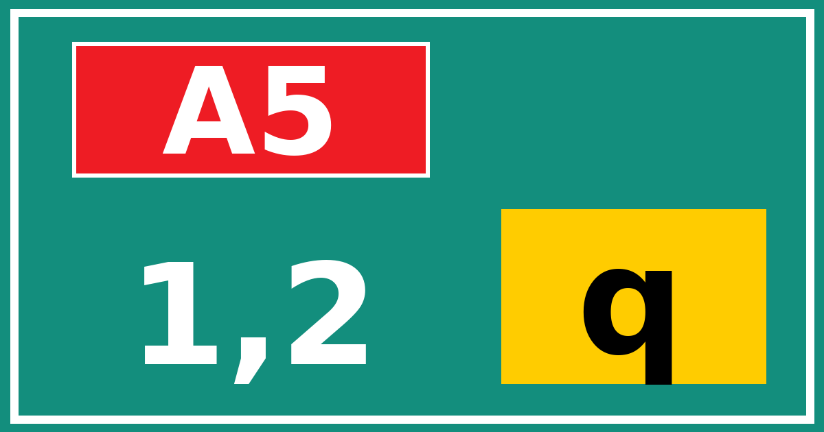 Hectometerbord A5 1,2 letter q