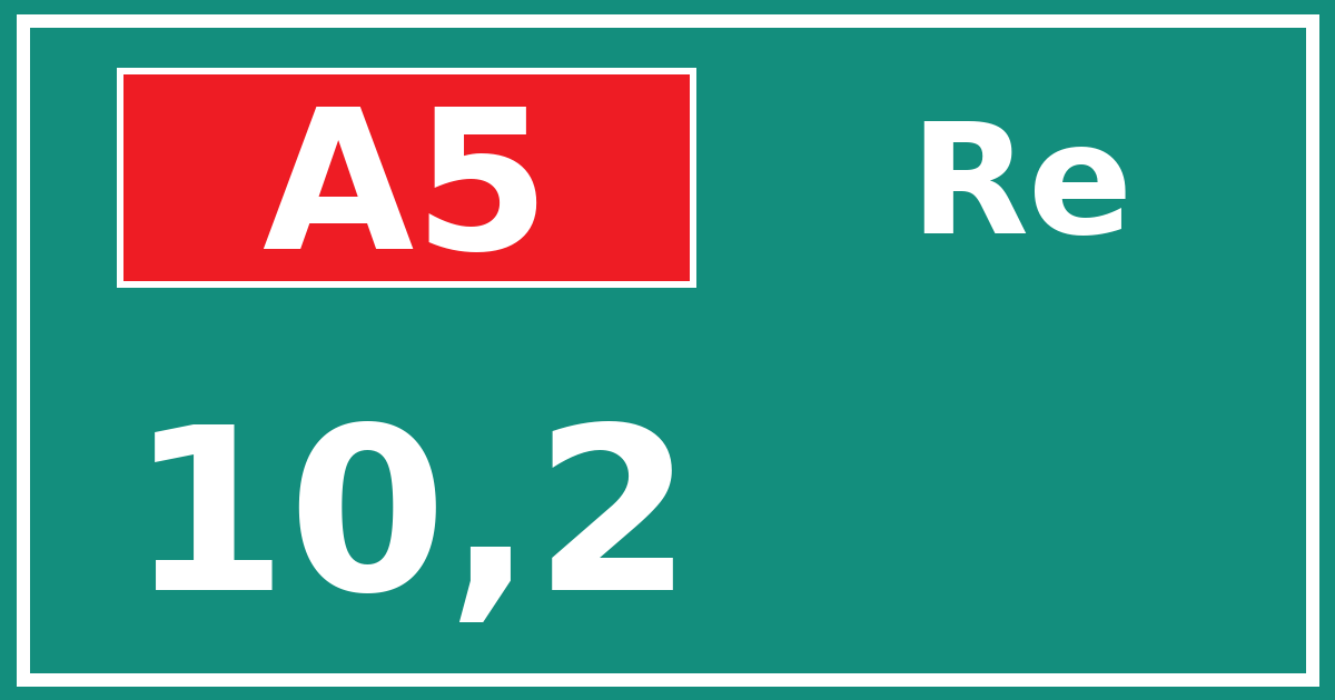 Hectometerbord A5 10,2 zijde Re