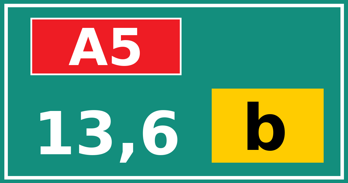 Hectometerbord A5 13,6 letter b