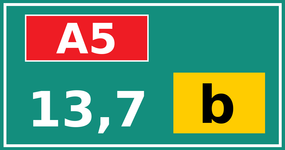 Hectometerbord A5 13,7 letter b