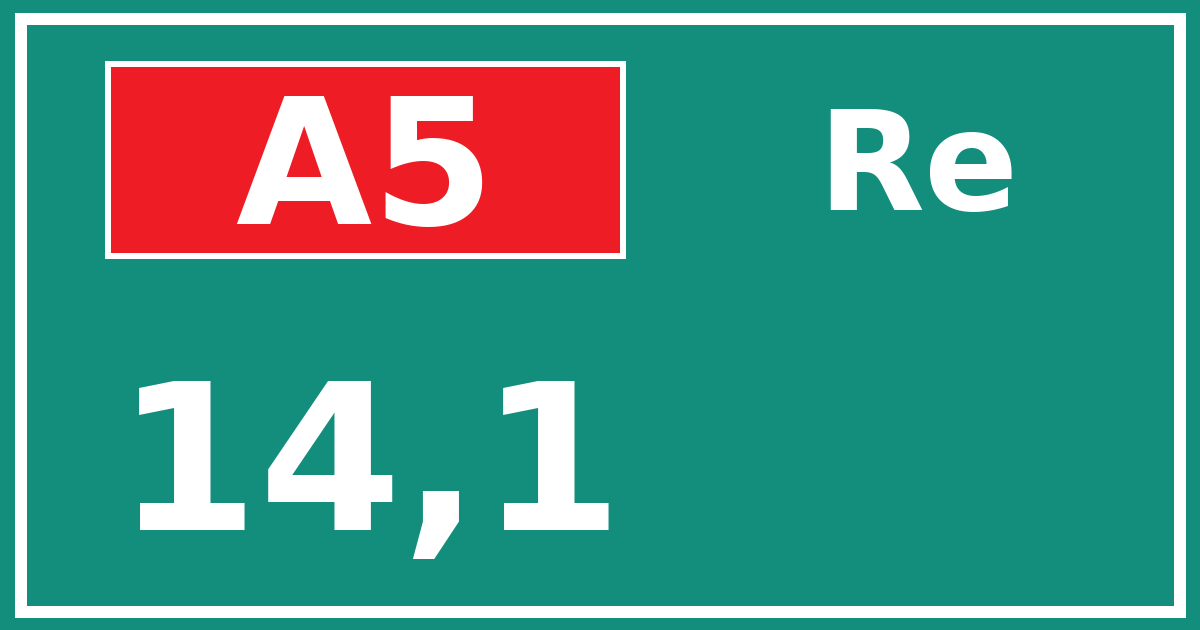 Hectometerbord A5 14,1 zijde Re