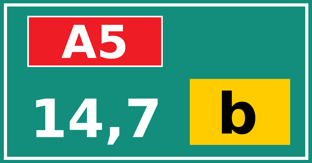 Hectometerbord A5 14,7 letter b