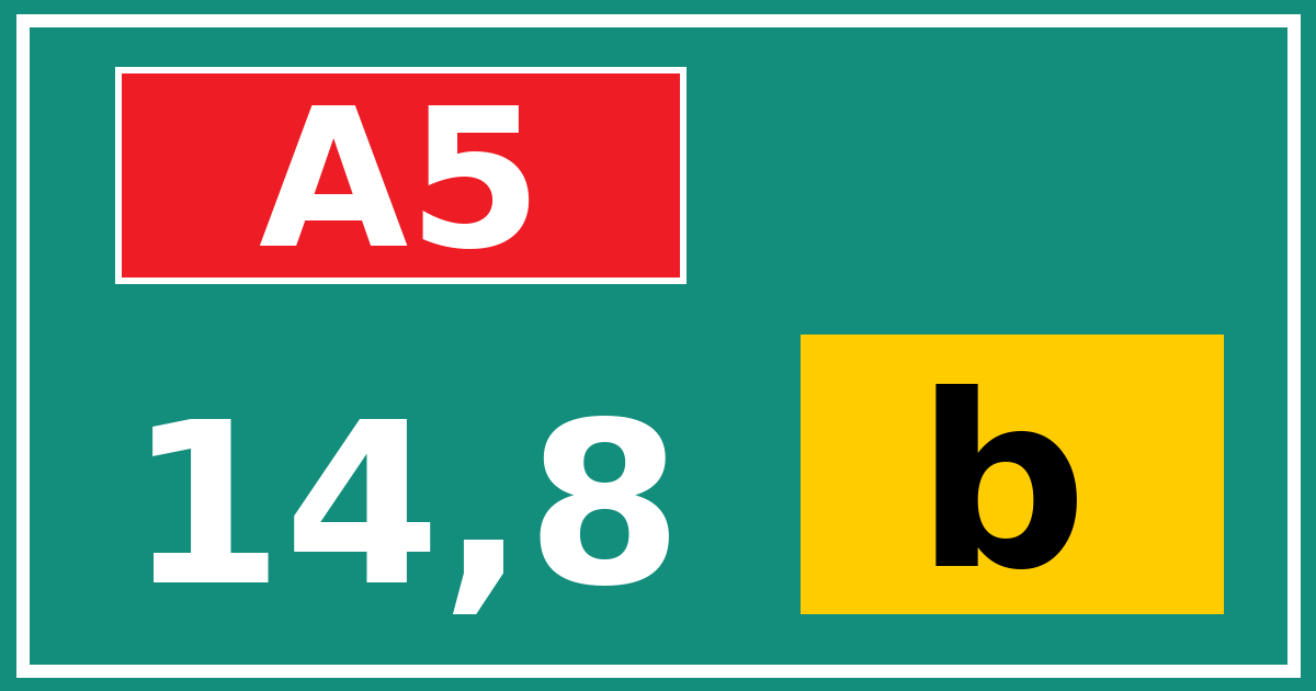 Hectometerbord A5 14,8 letter b
