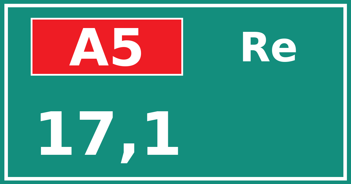 Hectometerbord A5 17,1 zijde Re