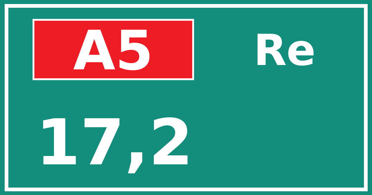 Hectometerbord A5 17,2 zijde Re