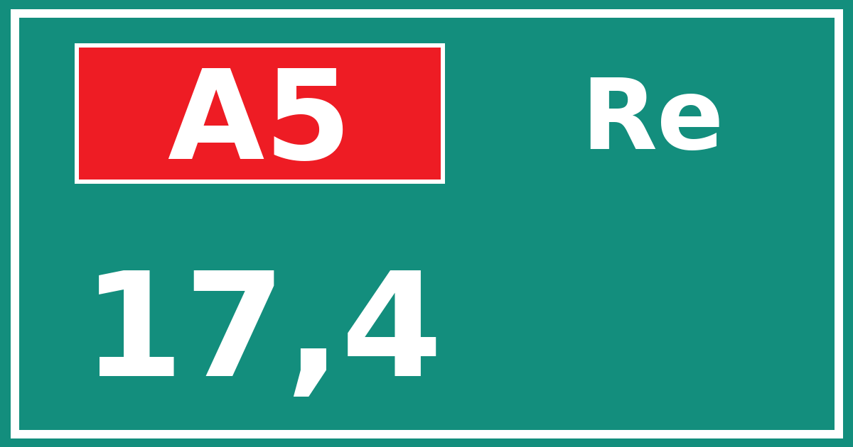Hectometerbord A5 17,4 zijde Re