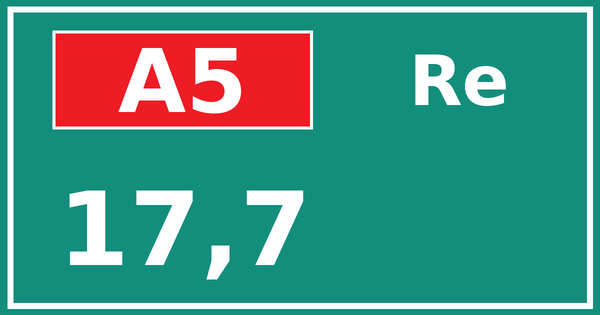 Hectometerbord A5 17,7 zijde Re