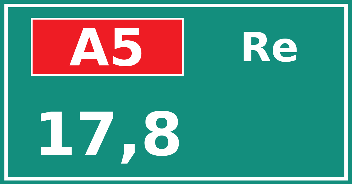 Hectometerbord A5 17,8 zijde Re