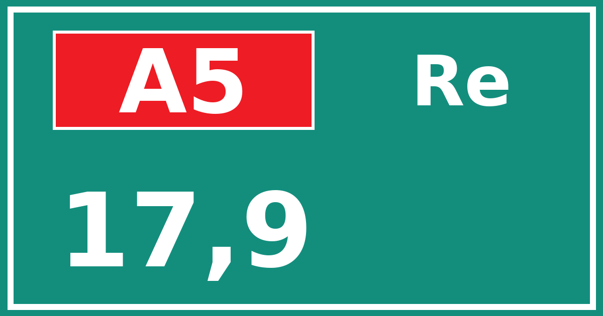 Hectometerbord A5 17,9 zijde Re