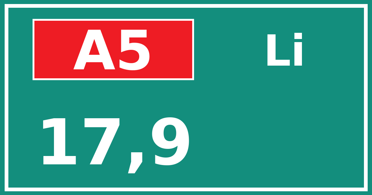 Hectometerbord A5 17,9 zijde Li