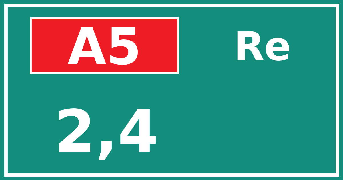 Hectometerbord A5 2,4 zijde Re
