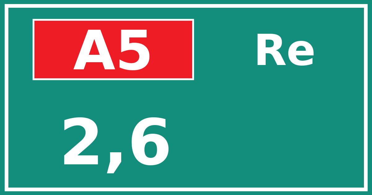 Hectometerbord A5 2,6 zijde Re