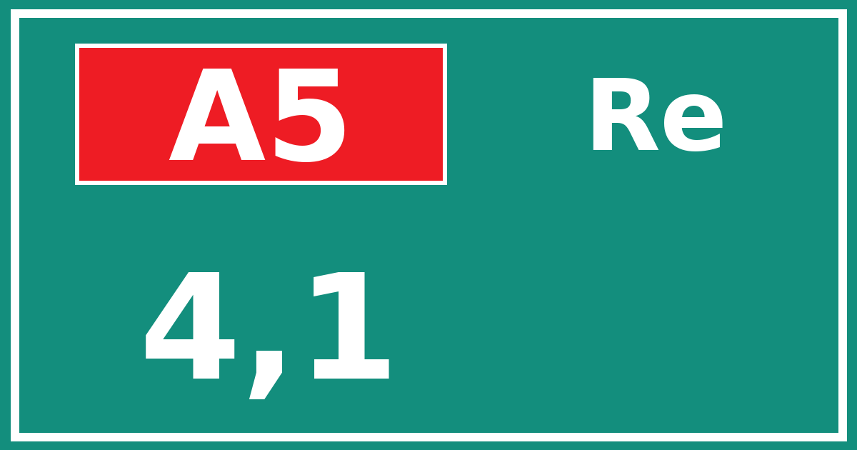 Hectometerbord A5 4,1 zijde Re