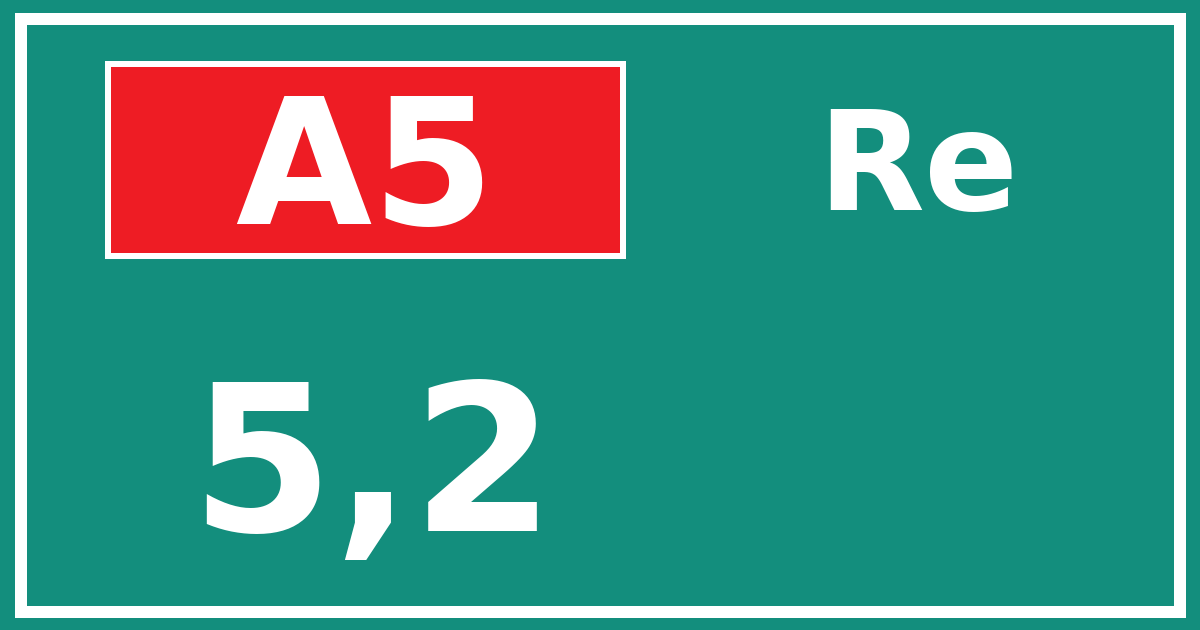 Hectometerbord A5 5,2 zijde Re