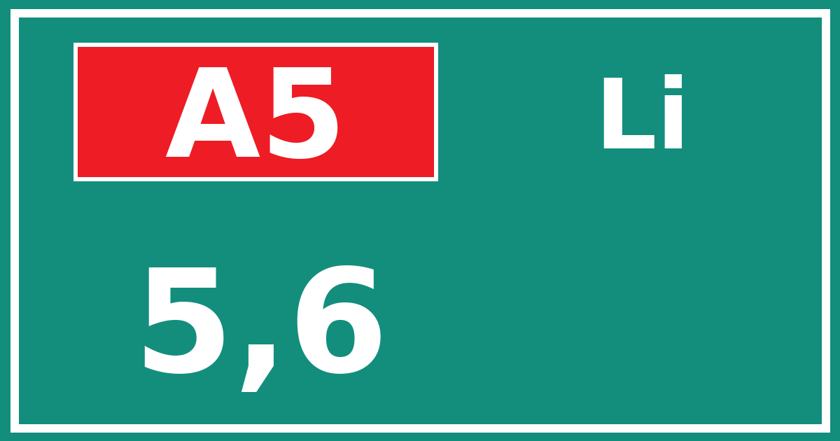 Hectometerbord A5 5,6 zijde Li