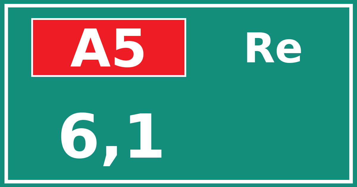 Hectometerbord A5 6,1 zijde Re