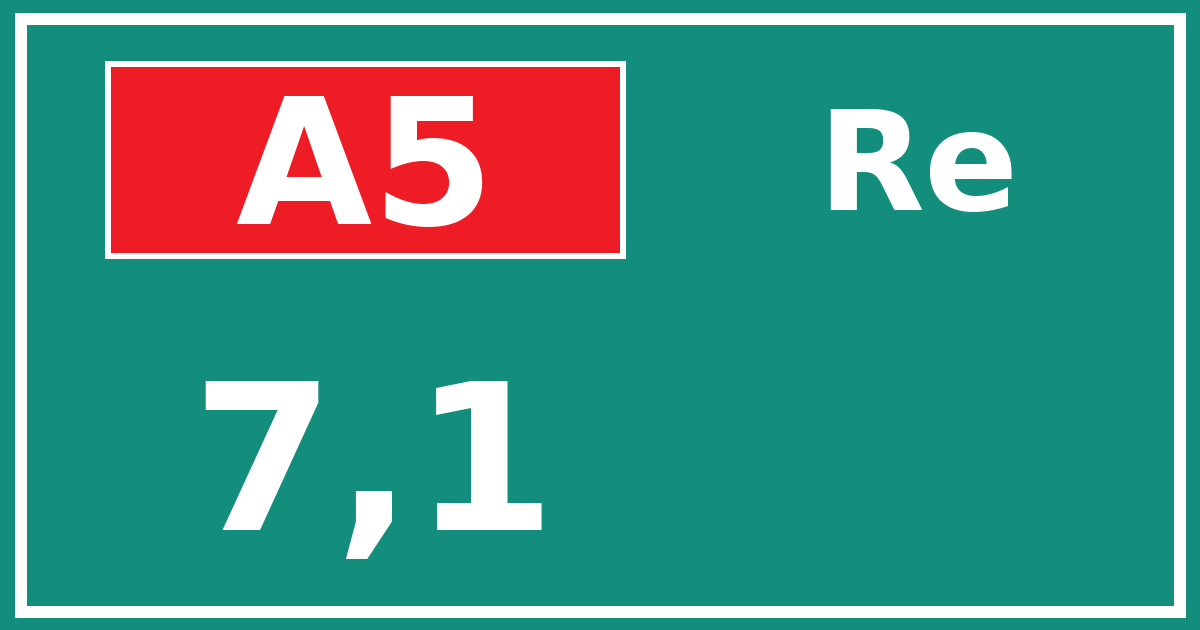 Hectometerbord A5 7,1 zijde Re