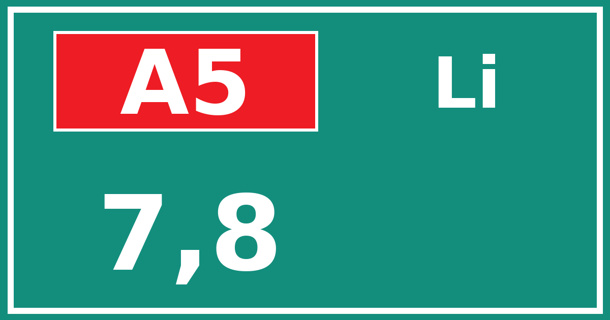 Hectometerbord A5 7,8 zijde Li