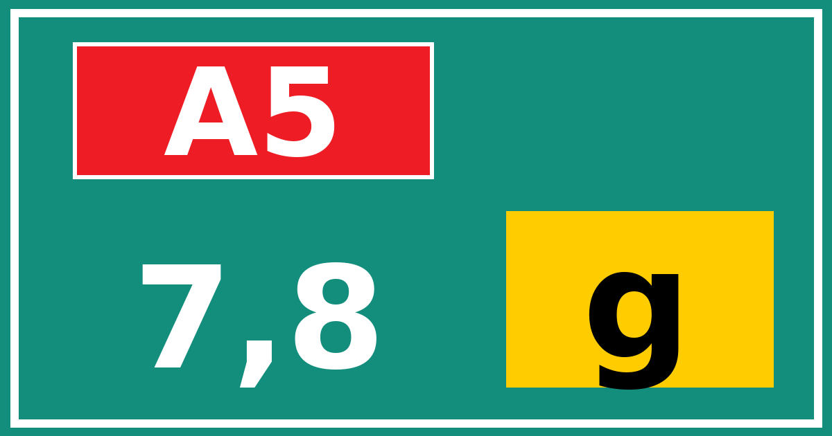 Hectometerbord A5 7,8 letter g