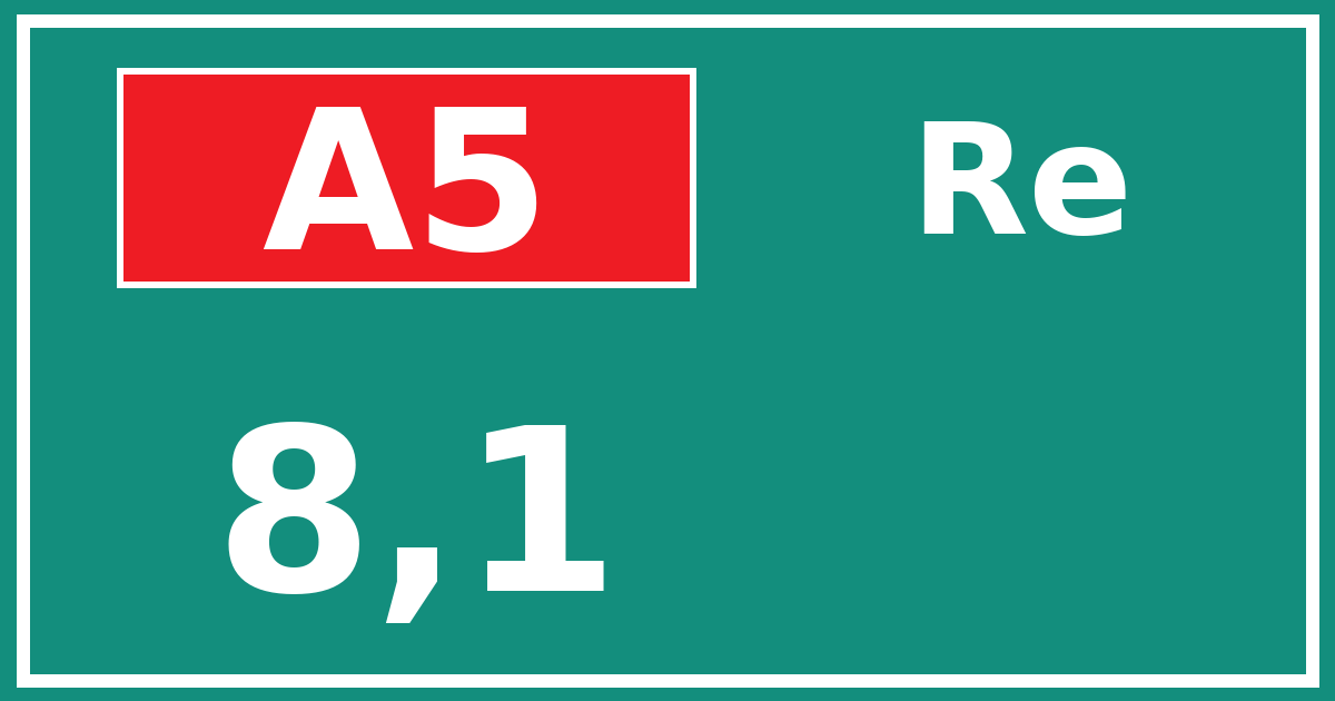 Hectometerbord A5 8,1 zijde Re