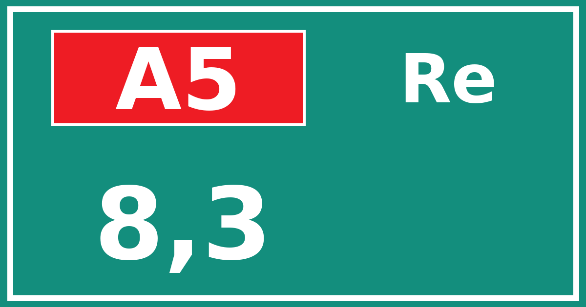 Hectometerbord A5 8,3 zijde Re