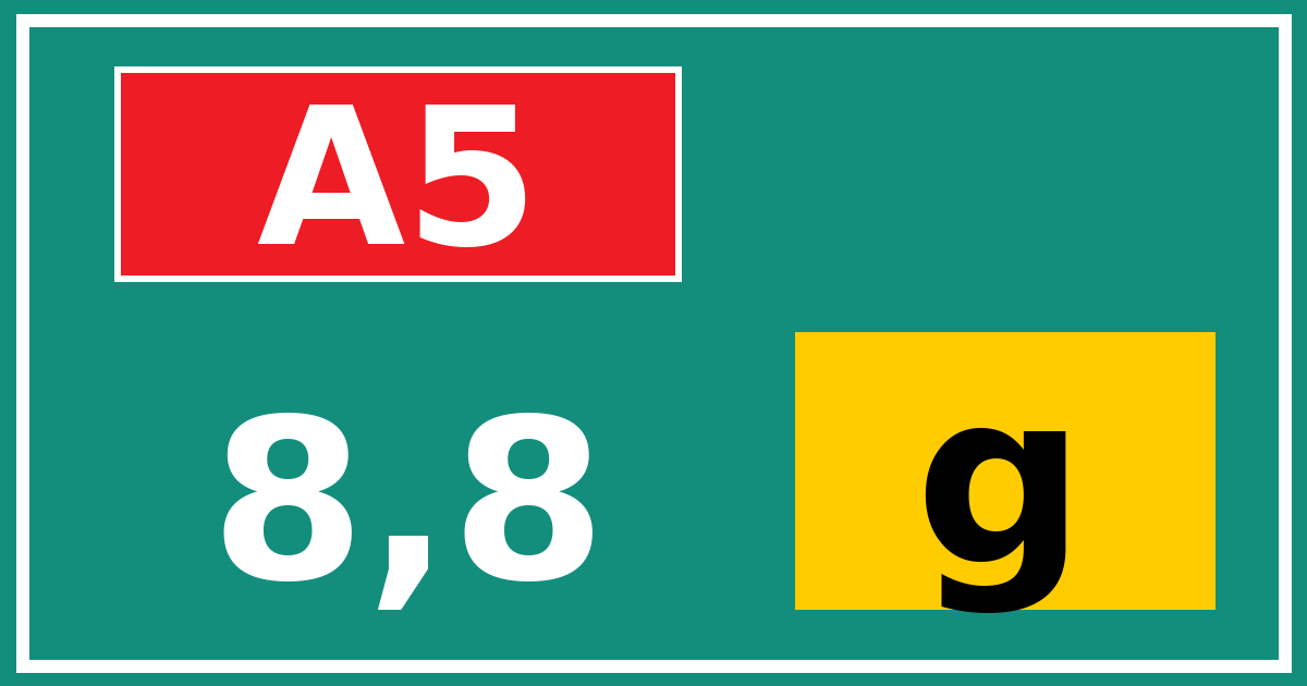 Hectometerbord A5 8,8 letter g