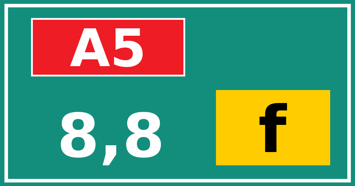 Hectometerbord A5 8,8 letter f