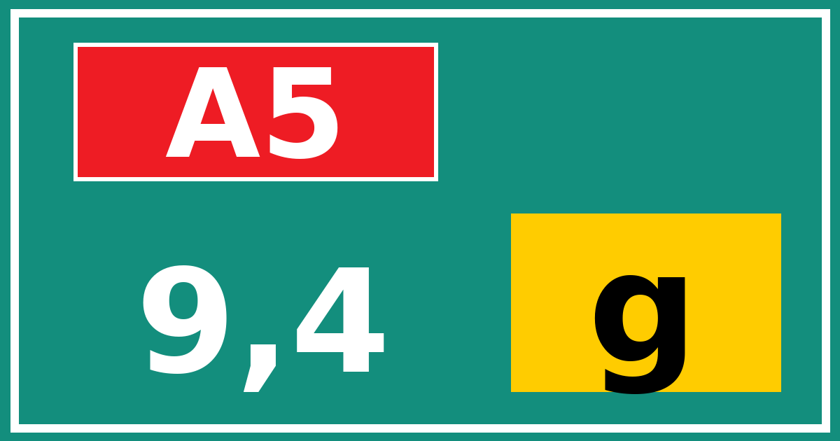 Hectometerbord A5 9,4 letter g