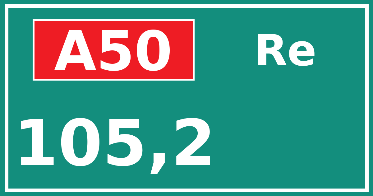 Hectometerbord A50 105,2 zijde Re