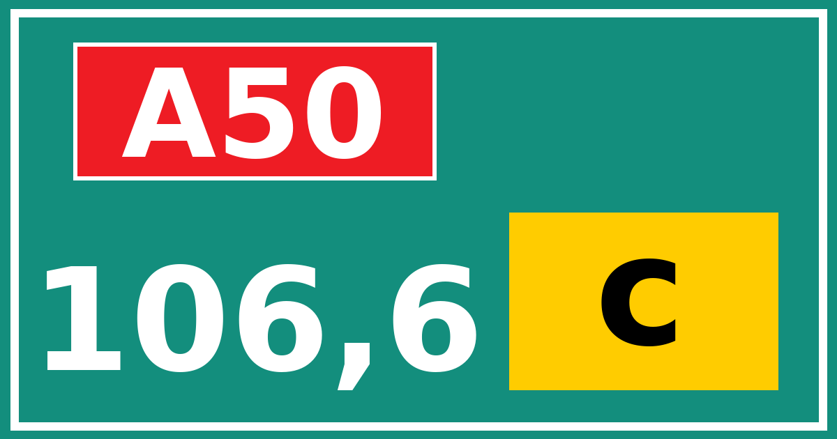 Hectometerbord A50 106,6 letter c