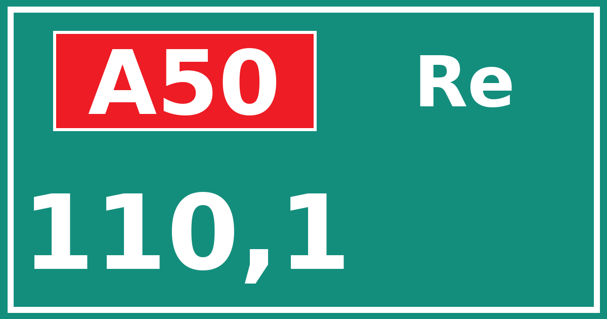 Hectometerbord A50 110,1 zijde Re