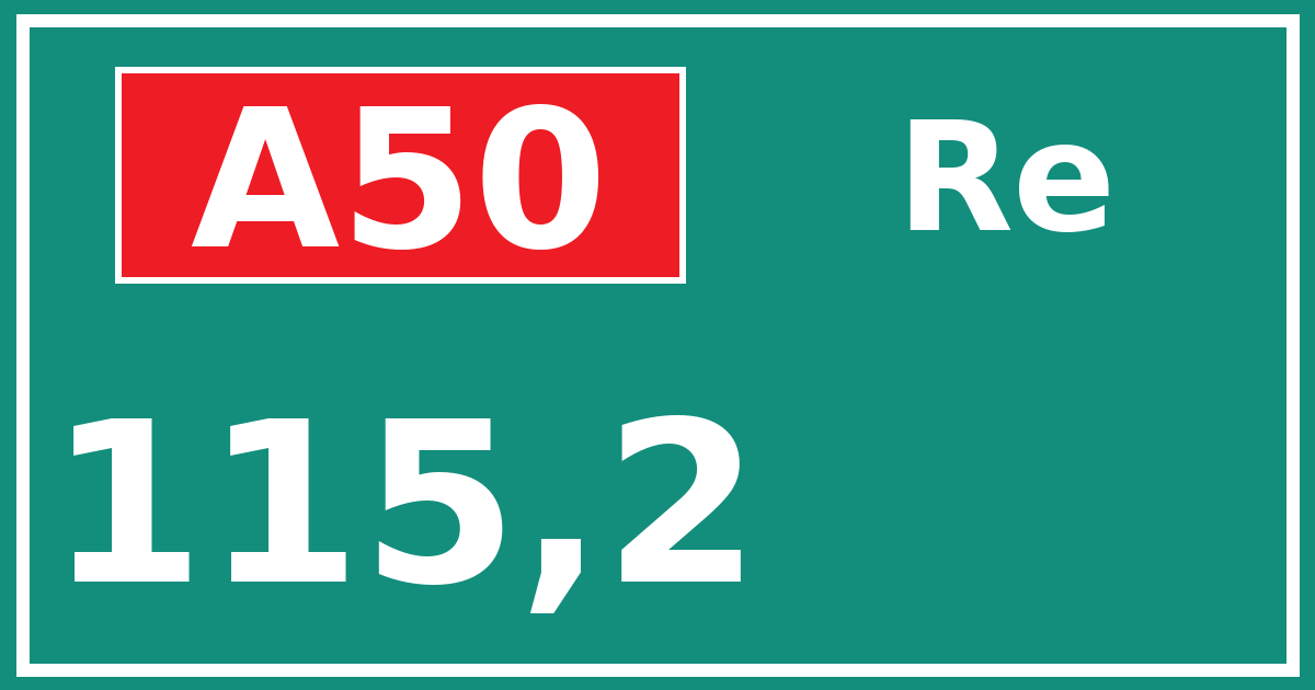 Hectometerbord A50 115,2 zijde Re