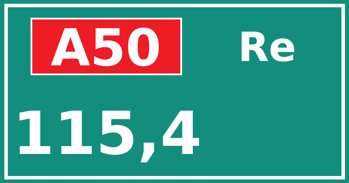 Hectometerbord A50 115,4 zijde Re