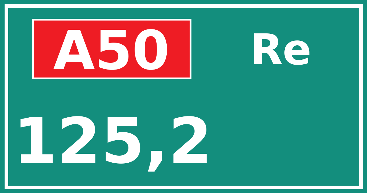 Hectometerbord A50 125,2 zijde Re