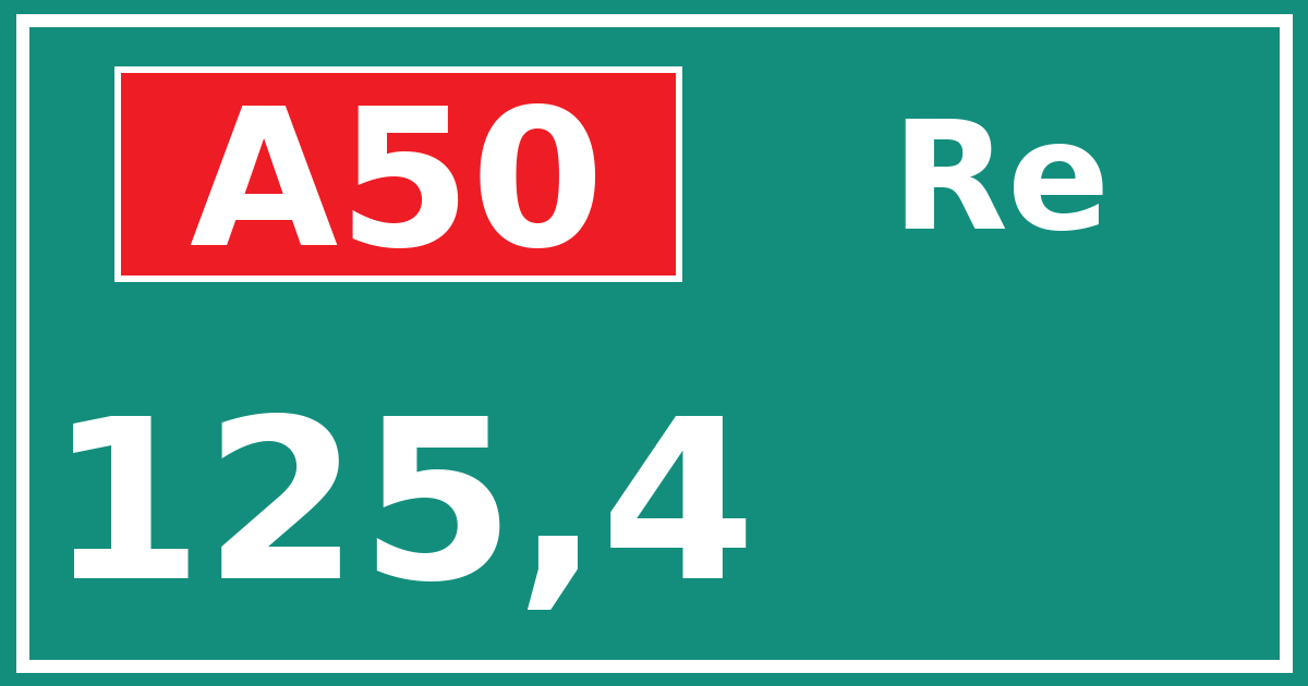 Hectometerbord A50 125,4 zijde Re