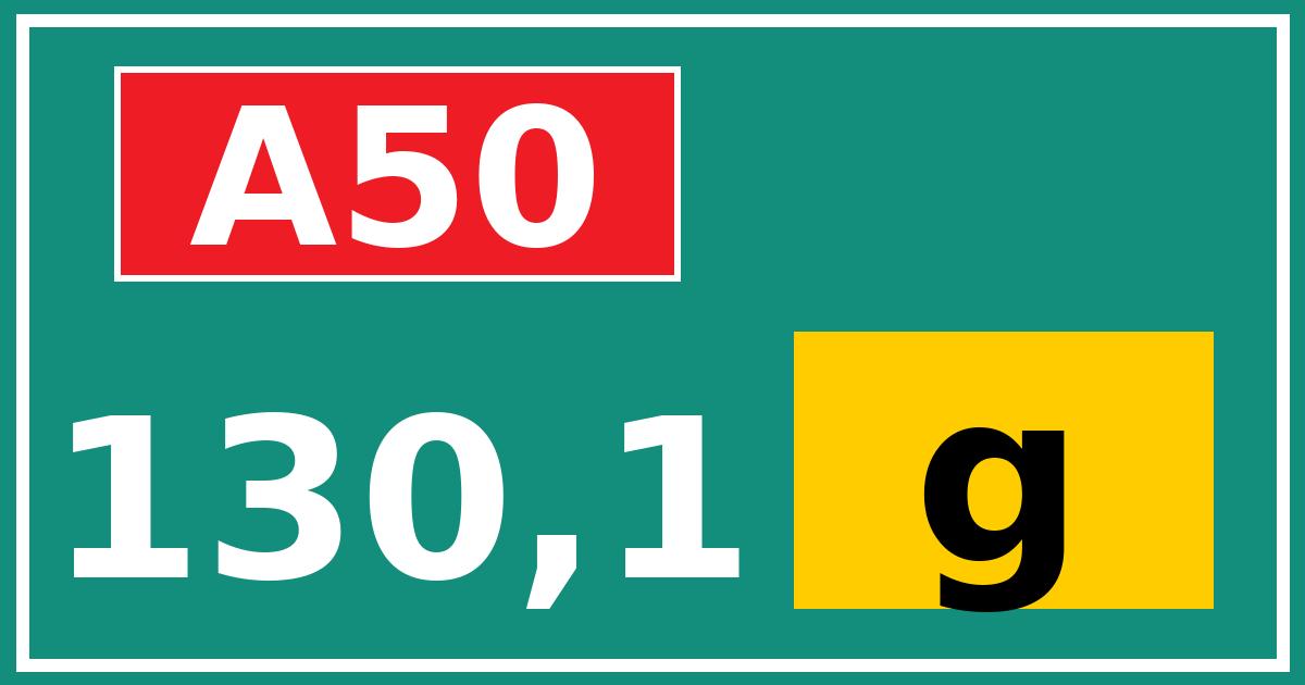 Hectometerbord A50 130,1 letter g