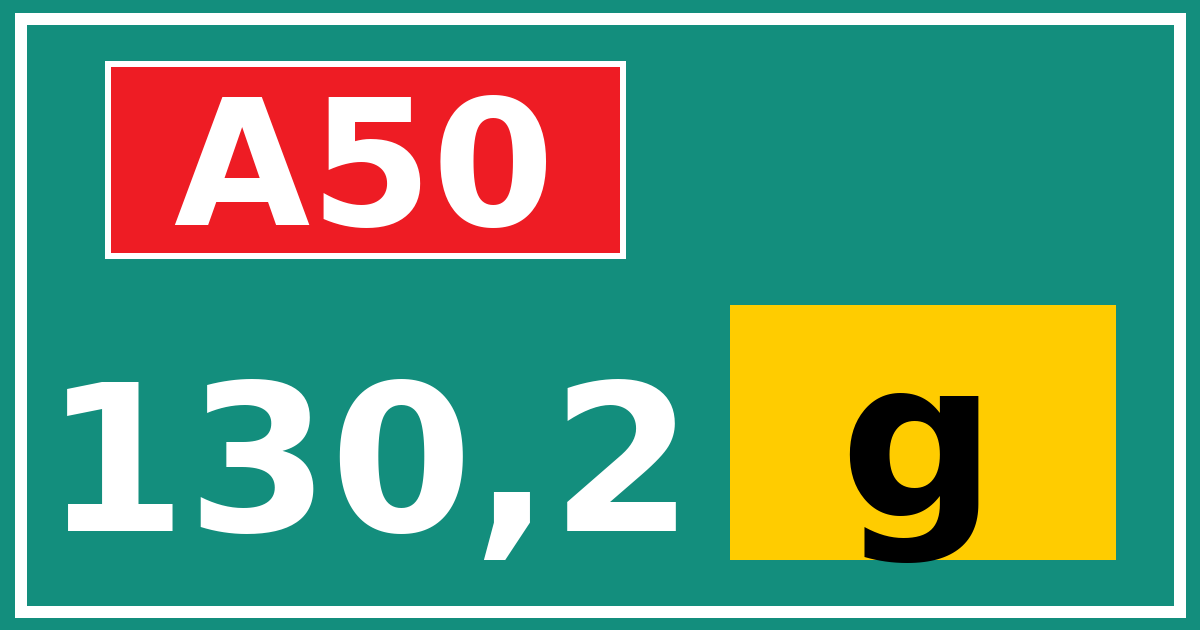 Hectometerbord A50 130,2 letter g