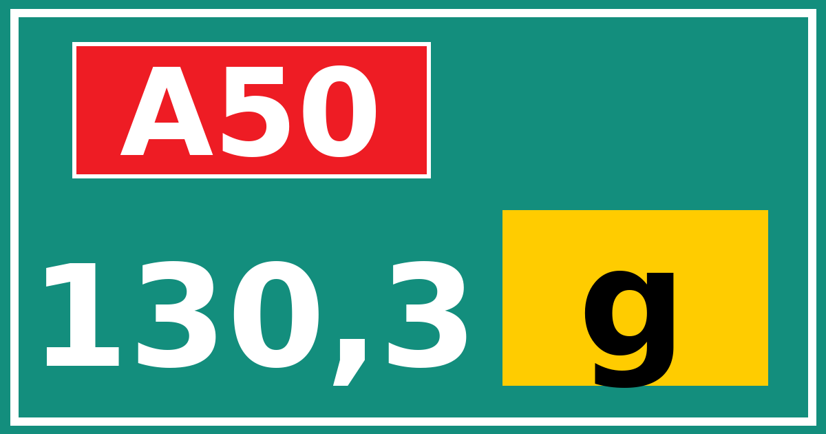 Hectometerbord A50 130,3 letter g