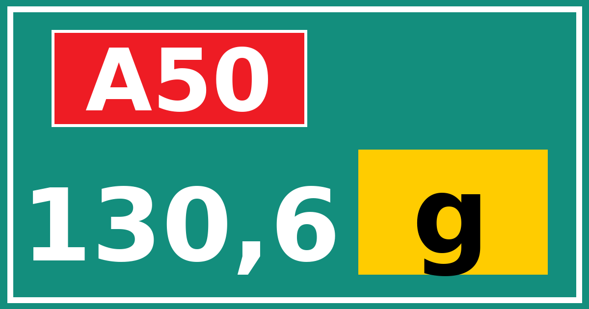 Hectometerbord A50 130,6 letter g