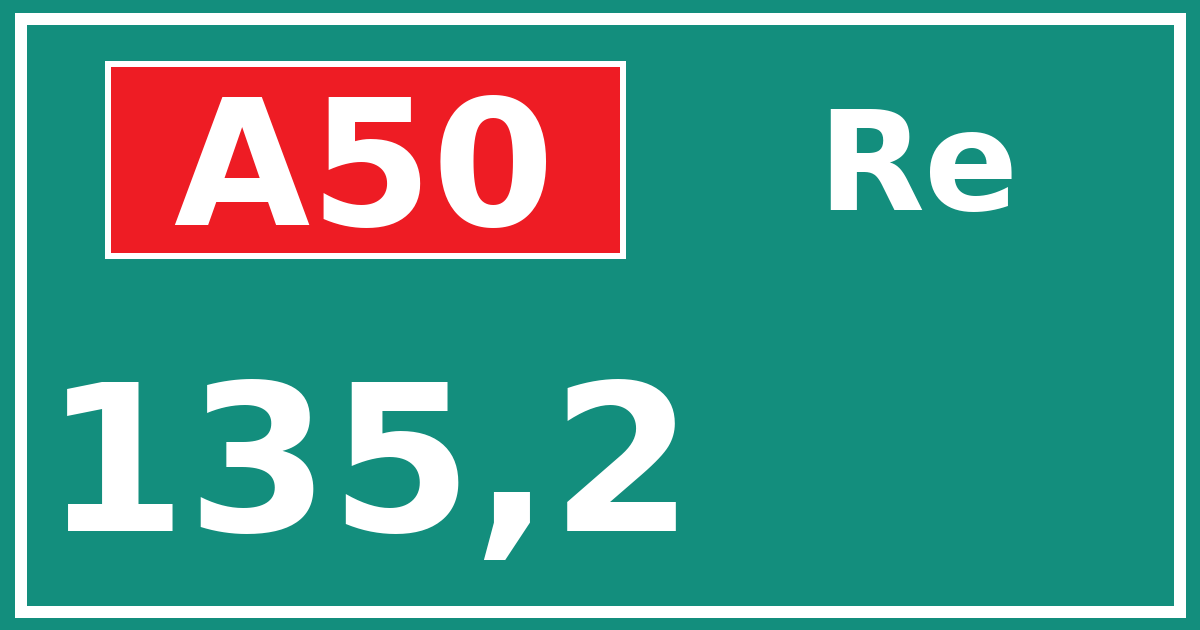 Hectometerbord A50 135,2 zijde Re
