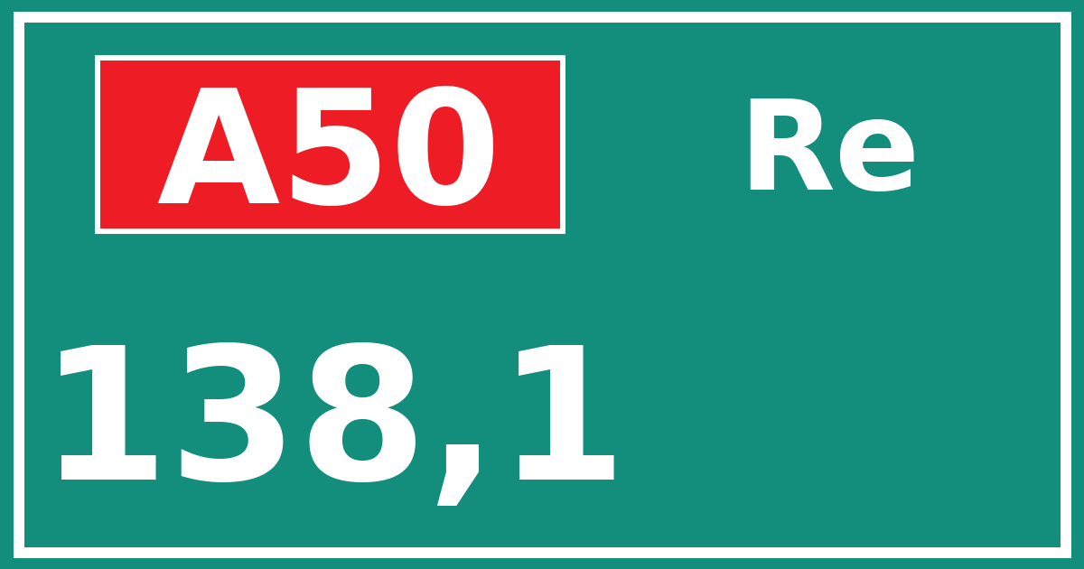 Hectometerbord A50 138,1 zijde Re