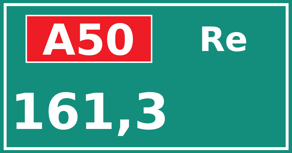Hectometerbord A50 161,3 zijde Re