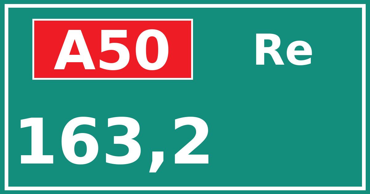 Hectometerbord A50 163,2 zijde Re