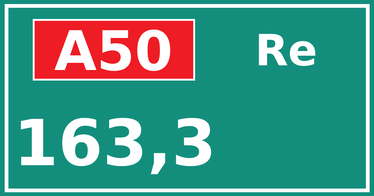 Hectometerbord A50 163,3 zijde Re