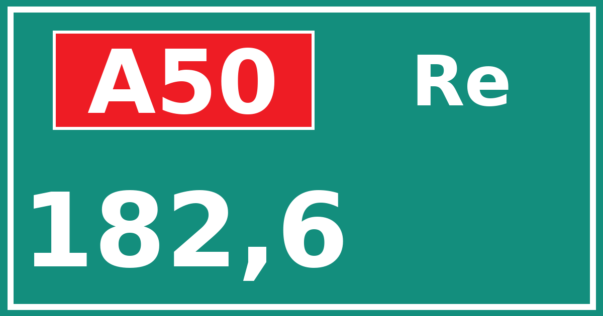 Hectometerbord A50 182,6 zijde Re