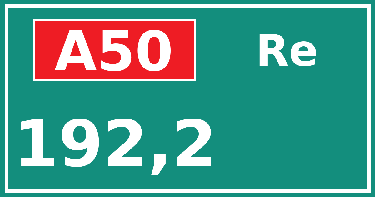 Hectometerbord A50 192,2 zijde Re