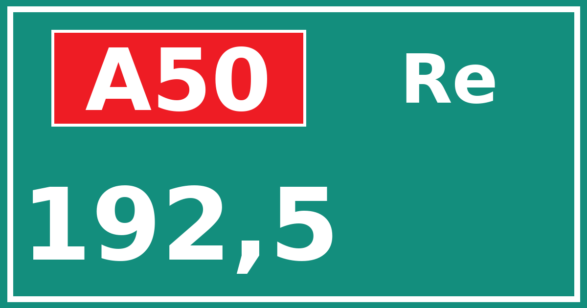 Hectometerbord A50 192,5 zijde Re