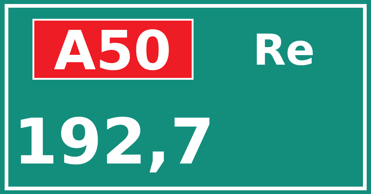Hectometerbord A50 192,7 zijde Re